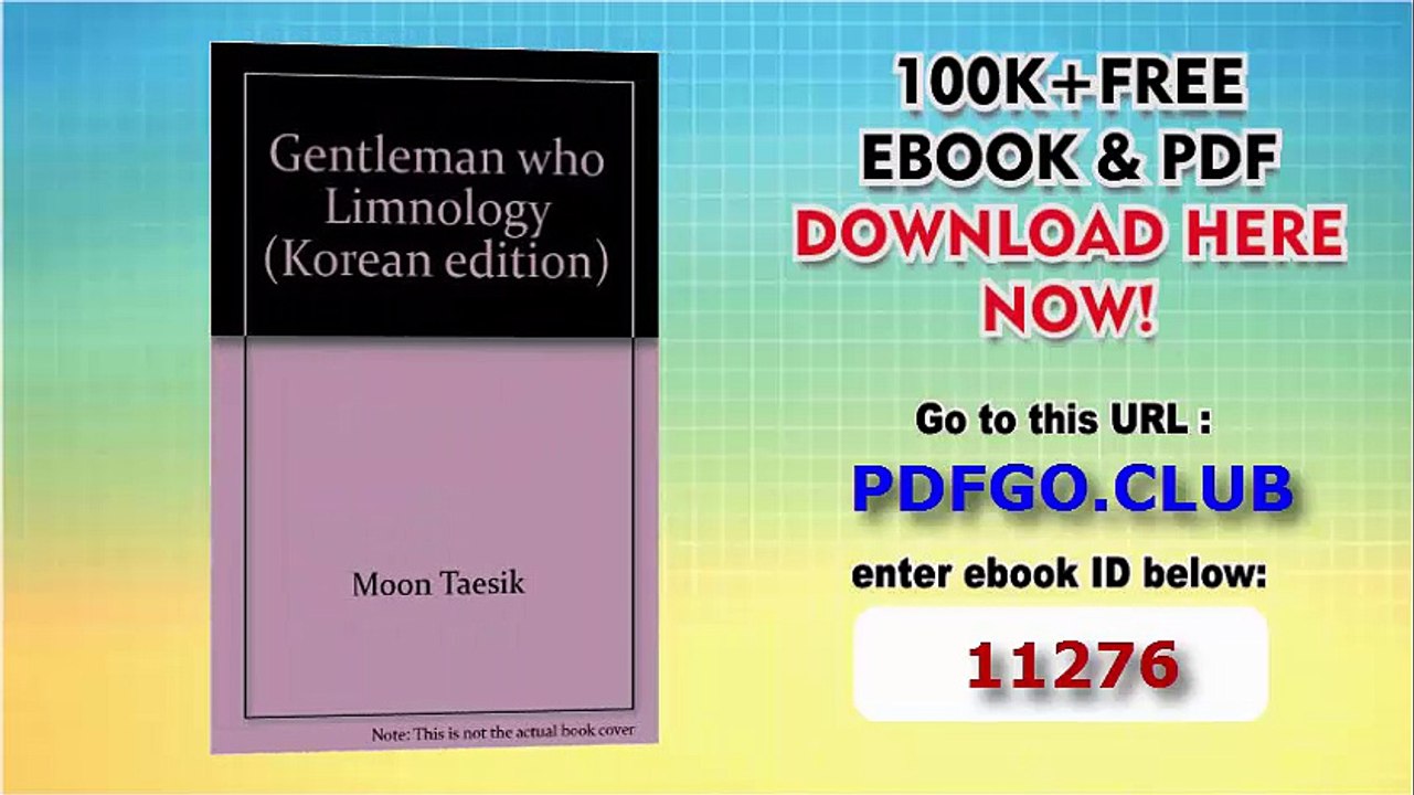 Gentleman who Limnology (Korean edition)