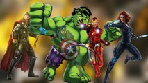 AVENGERS SUPERHEROES FINGER FAMILY - HULK Spiderman Venom Thor Ironman Captain America Dad