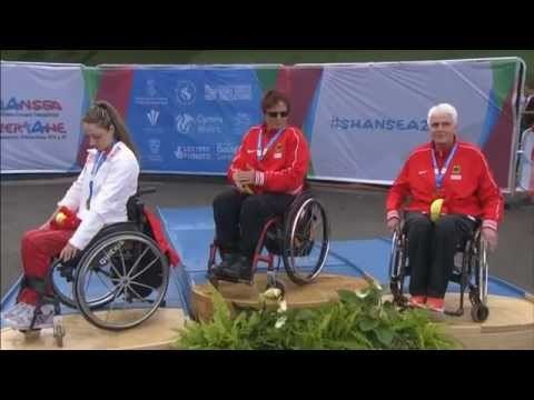 Women's javelin F56 | Victory Ceremony | 2014 IPC Athletics European Championships Swansea