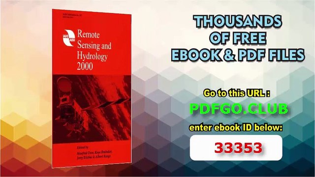 Remote Sensing and Hydrology 2000 (IAHS Proceedings Reports)