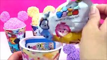 Disney Tsum Tsums Toys Surprise Cups! Learn Colors Kids Play foam, ツムツム Toy Surprise Disney video