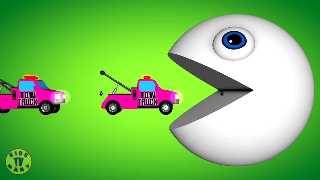 Learn Colors With Pacman For Kids - Tow Truck Funny Video For Kids Toddlers Babies | Kids