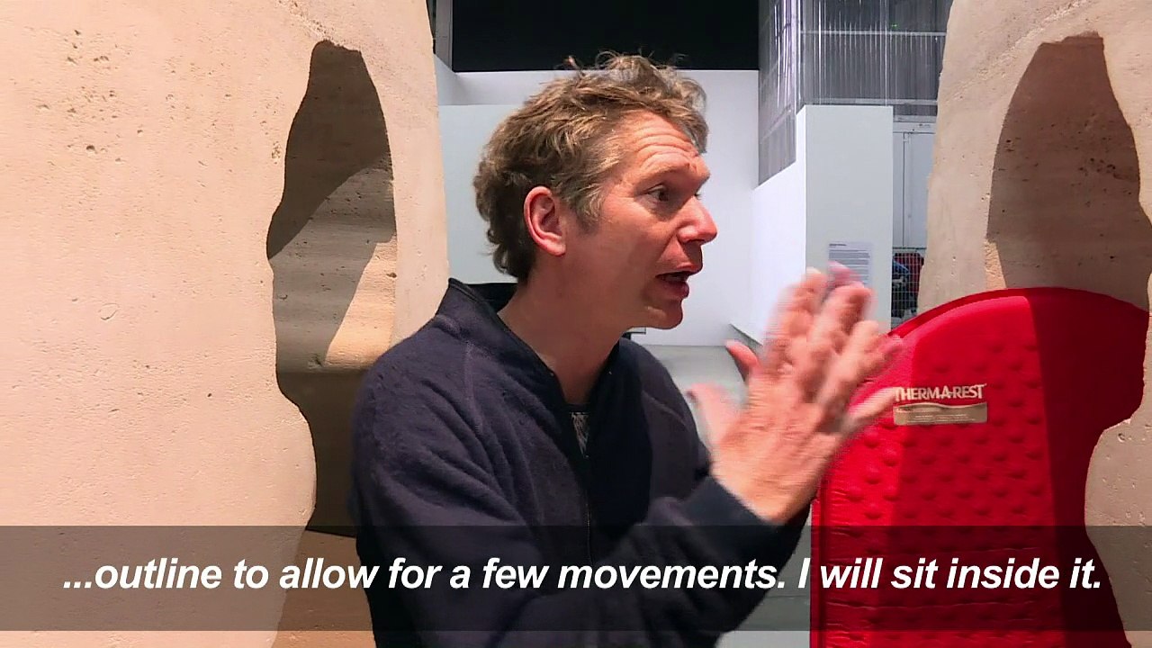 French artist is entombed in rock for a week