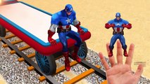 Banana Car Spiderman Hulk Batman | Thomas Train Superheroes Finger family Nursery Rhymes S