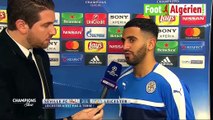Réaction de Riyad Mahrez après le match FC Séville 2 - Leicester City 1