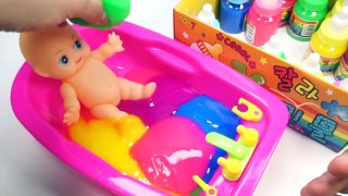 KID Song l Numbers, Counting Baby Doll Colours Slime Bath Time - Toymonster-HGe5JtLoOmA