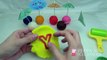 Fun Play and Learn Colours with Play Dough Smiley Balls faces with umbrellas for Kids
