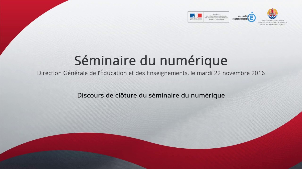 15 - Discours de clôture du séminaire du nume...