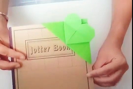 17. Simple Origami Heart Page Corner Bookmark - Simple and Easy Paper Art Crafts for Kids