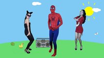 Spiderman vs Catwoman Dance Party Competition superhero in real life IRL