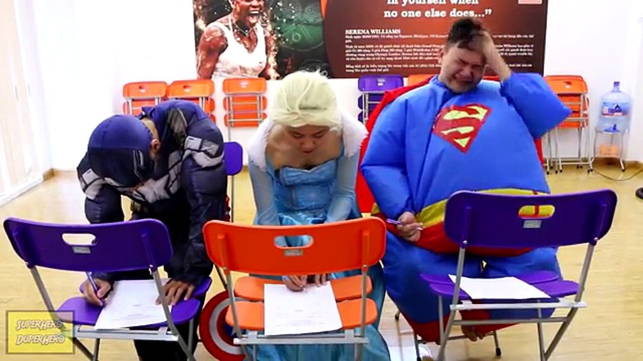 Fat Superman vs Elsa & Spiderman - DBZ Parody - Superman Kamehameha - In Real Life IRL Gok