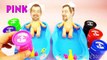 Bad Baby Doll Twins Learn Colors Bath Time w/ Slime Ooze Putty Poop - Learning Colors for