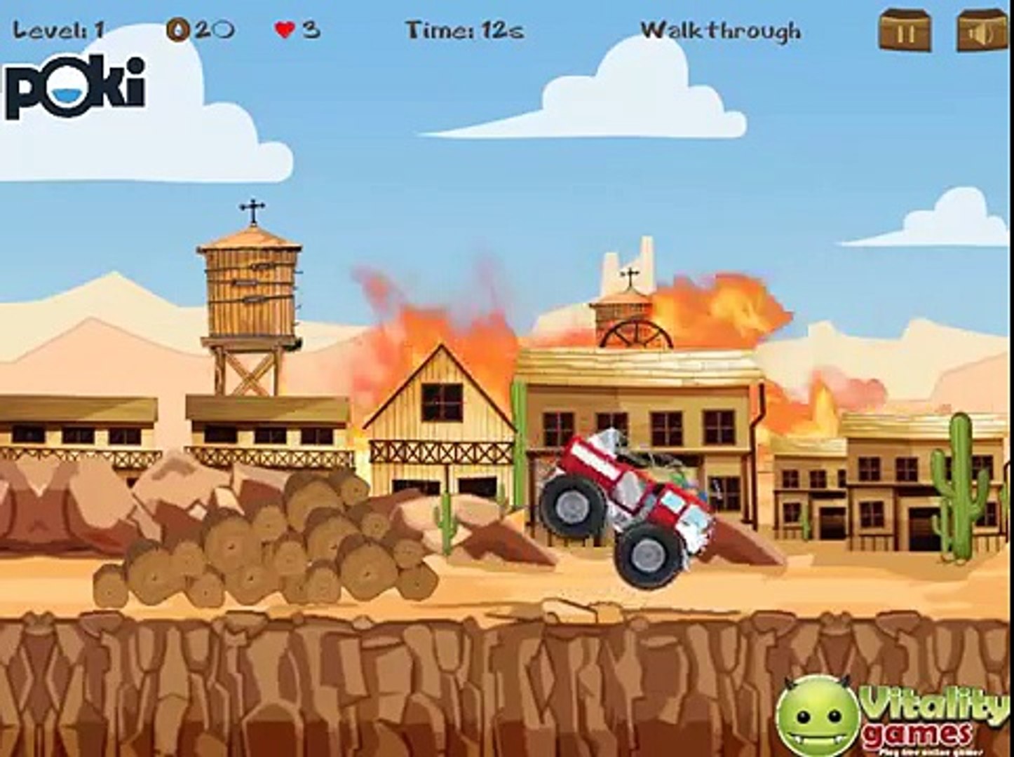 Fireman Kids Western Game Play - Kids Car Games