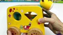 Learning Colors & Shapes with Giraffe Animal Wooden Truck Toy for Children Toddlers-teAYcX_2yZI