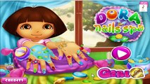 Princess Elsa Frozen and Dora the Explorer in Nails Spa Game Movie