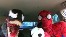 Spiderman Dancing in Car Snoopy Minions Movie Unicorn Venom Funny Superhero Movie in Real