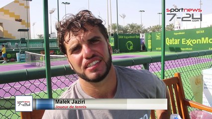 Séance d'entrainement de M. Jaziri avec R. Nadal à Doha