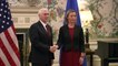EU-US Mike Pence receives Federica Mogherini in Brussels_Tusk receives Mike Pence & press statements-SGAi95gWymw