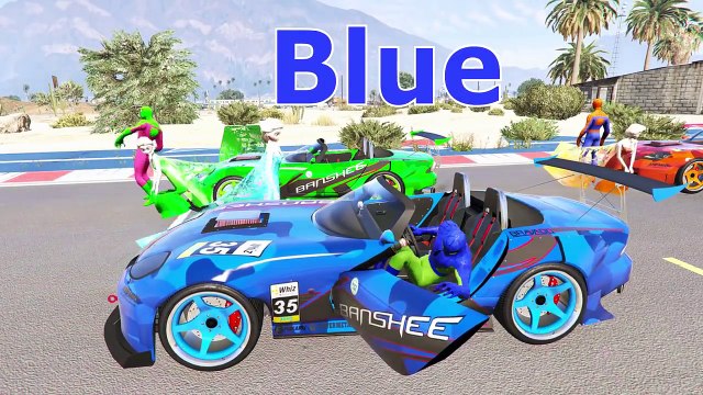 4 voitures colorées. Vidéo éducatif pour développement denfants. Apprendre les couleurs