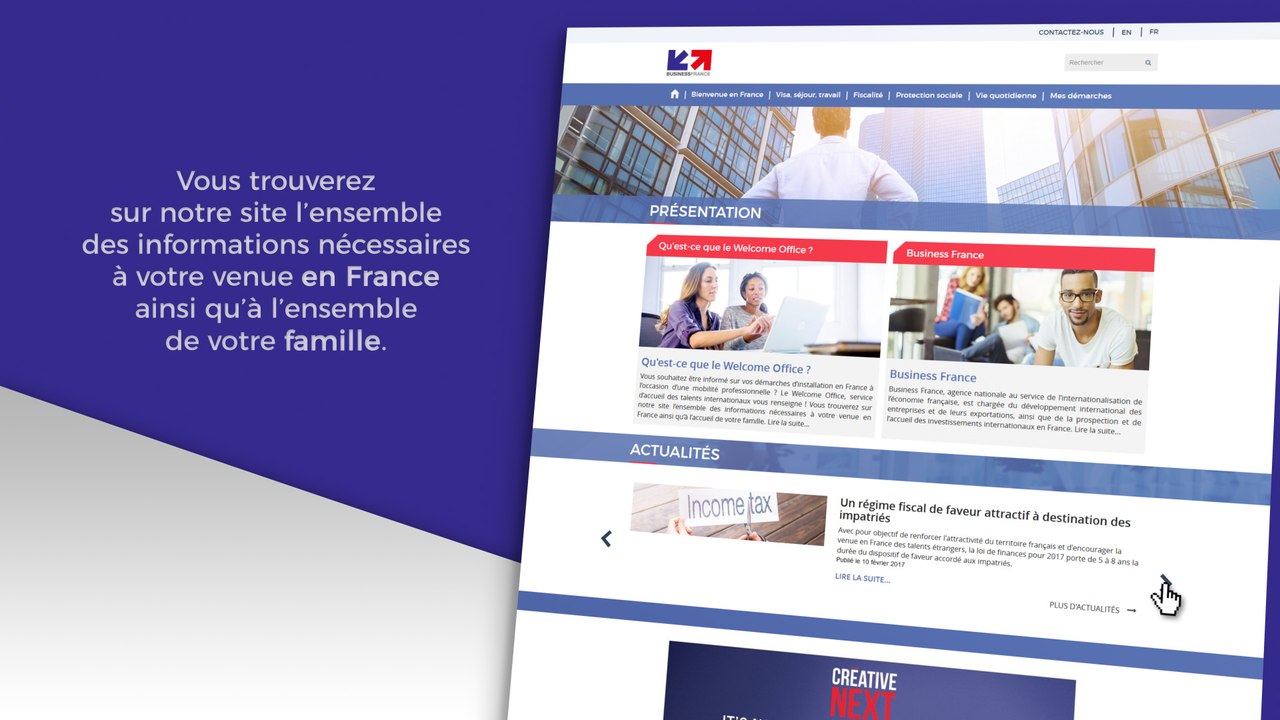 Présentation du site "Welcome to France"