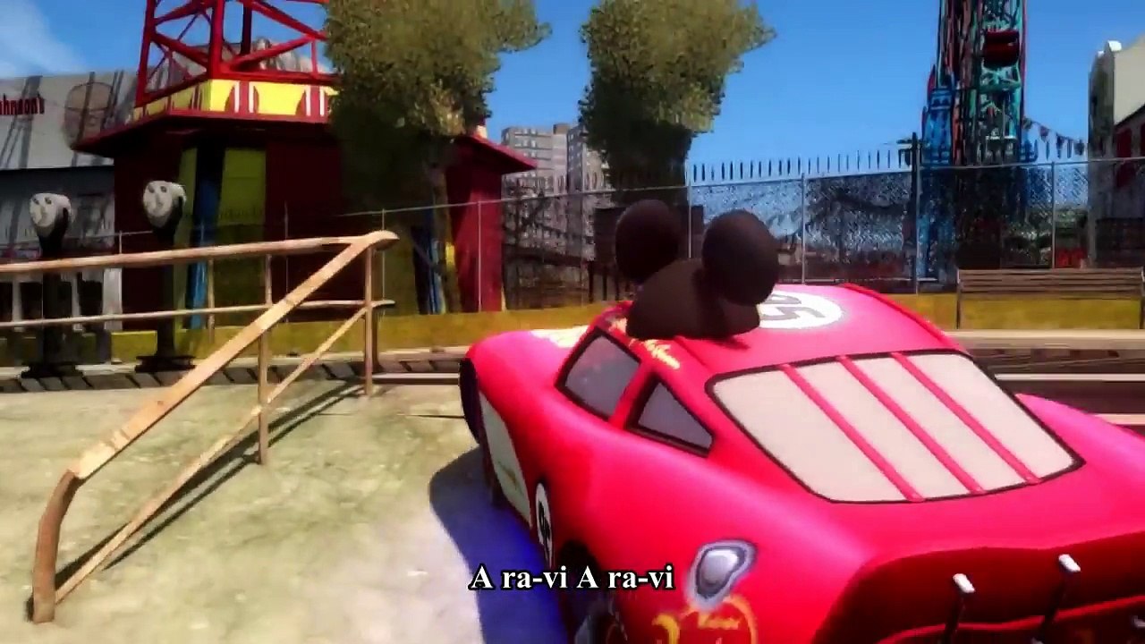 HULK, MICKEY MOUSE & SPIDER-MAN drive Disney Pixar Cars LIGHTNING MCQUEEN, DINOCO & RAMONE