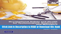 PDF Online Occupational Safety and Health for Technologists, Engineers, and Managers Free ePub