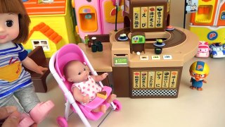 Baby doll Conveyor belt food shop and Surprise eggs toys-Ic81nP0YsCg