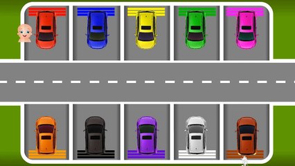 Los colores para que los Niños Aprendan con los Vehículos de Calle de los Colores y los Números de Vídeos de la Colección