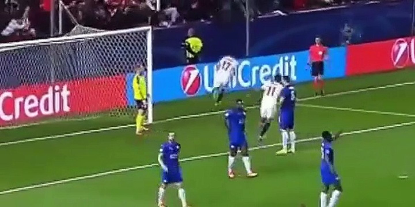 اهداف اشبيلية 2 - 1 ليستر سيتي | دوري الابطال 22-2-2017