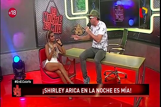 Shirley Arica alborotó el set de “La Noche es Mía”