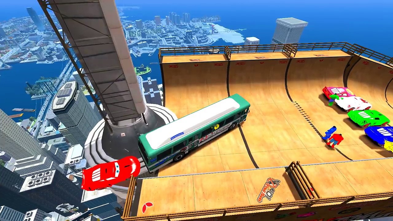 HULK COLORS Wheels On The Bus & School Bus Monster Truck & Nursery Rhymes Children Songs