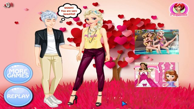 Disney Princess Frozen Elsa Hot Date - Elsa and Jack Frost Dress Up and Make Up Game for K