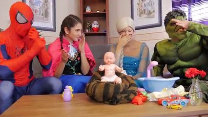 Spiderman Frozen Elsa Baby Masha vs Joker w/ Jasmine Anna Superhero in real life
