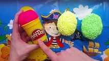 Learn Colors with Play Doh Ice Cream Surprise Egg Toys SpongeBob Minions Minecraft Shopkin