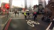 Powerful Storm Doris winds spin cyclist during London commute
