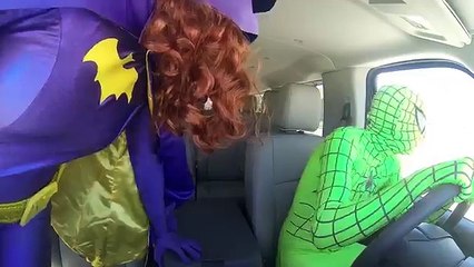4 Pink Spidergirls Dancing in Car Spidergirl Twins Spiderman Funny Superheroes in Real Lif