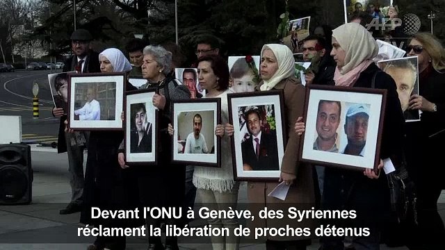 A Genève, des Syriennes réclament la libération des détenus
