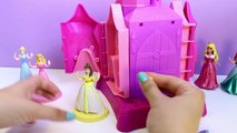 Play Doh Sparkle Prettiest Princess Castle Disney Belle Cinderella Aurora Playdough Dresse