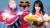 Street Fighter 5: IRON MAN vs Wonder Woman MARVEL vs DC [Gameplay] PC Mod