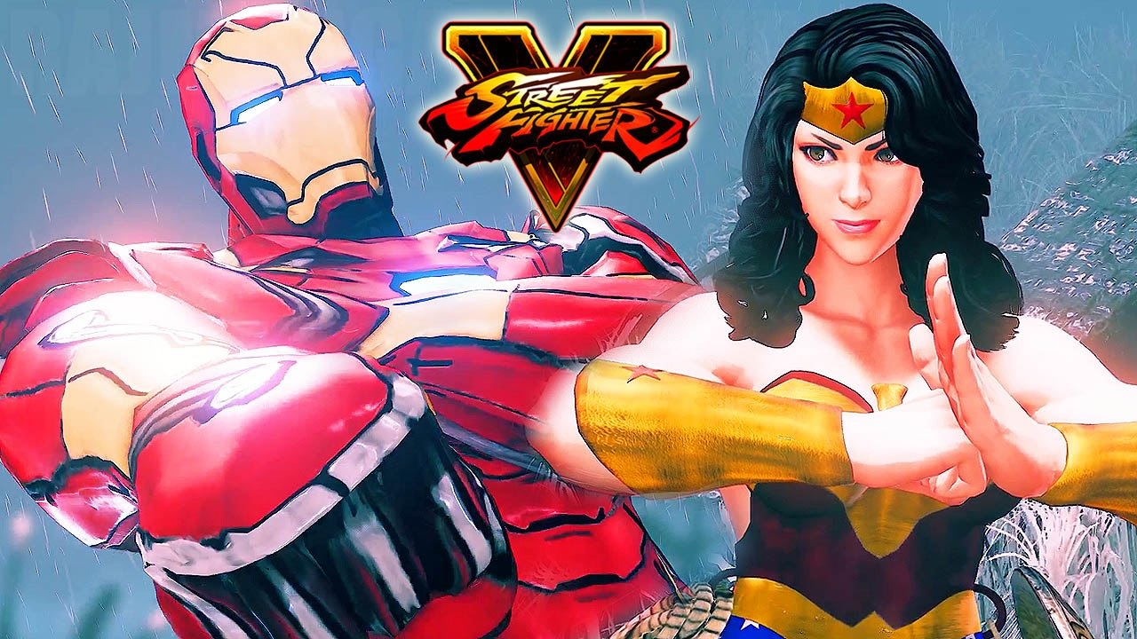 Street Fighter 5: IRON MAN vs Wonder Woman MARVEL vs DC [Gameplay] PC Mod