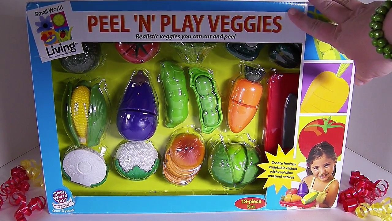 LEARN NAMES OF VEGETABLES with TOY VELCRO CUTTING VEGETABLE PLAYSET ESL-3wADOSEL4uI