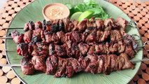 Thai-style grilled beef skewers attractive difficult rejection