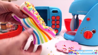 Toy Microwave Squishy Rainbow Cake Play Doh Learn Fruits & Vegetables with Velcro Toys for Kids-YV5_o8a4nlI