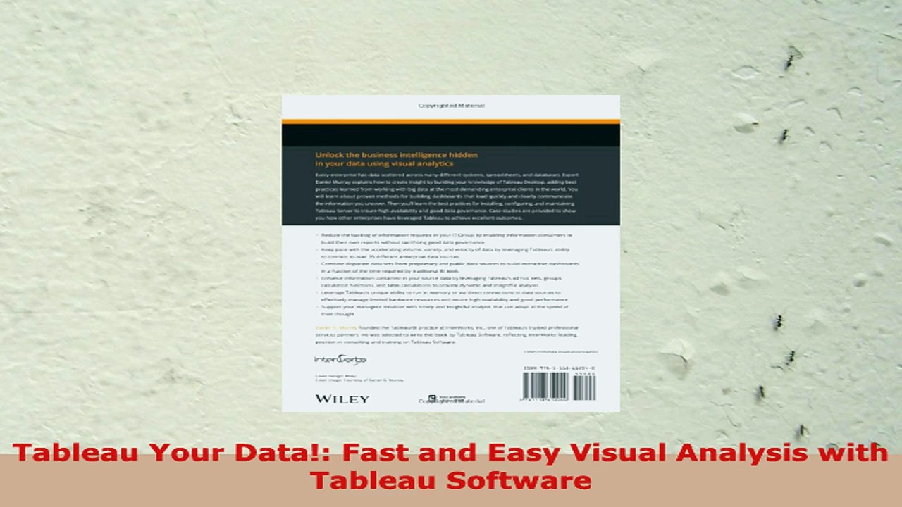 READ ONLINE  Tableau Your Data Fast and Easy Visual Analysis with Tableau Software