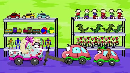 Birthday PARTY for TRUCK in a Large Entertainment CENTER! Cartoons about CARS for KIDS! PlayLand 83-0avRiG13xYc