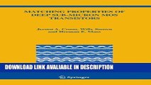 Download FREE Matching Properties of Deep Sub-Micron MOS Transistors (The Springer International