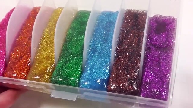DIY How To Make Rainbow Colors Slime Foam Clay lollipop Learn Colors Slime Glitter Clay