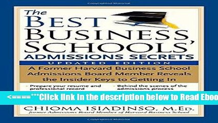 Read The Best Business Schools  Admissions Secrets: A Former Harvard Business School Admissions