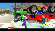 Nursery Rhymes Spiderman Monster Trucks & Disney Pixar Cars Colors (Children Songs with Ac