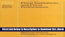 eBook Free Fiscal Institutions and Fiscal Performance (National Bureau of Economic Research